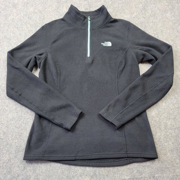 The North Face Quarter Zip Fleece Pullover Womens Medium Black Polyester Outdoor - Picture 1 of 11